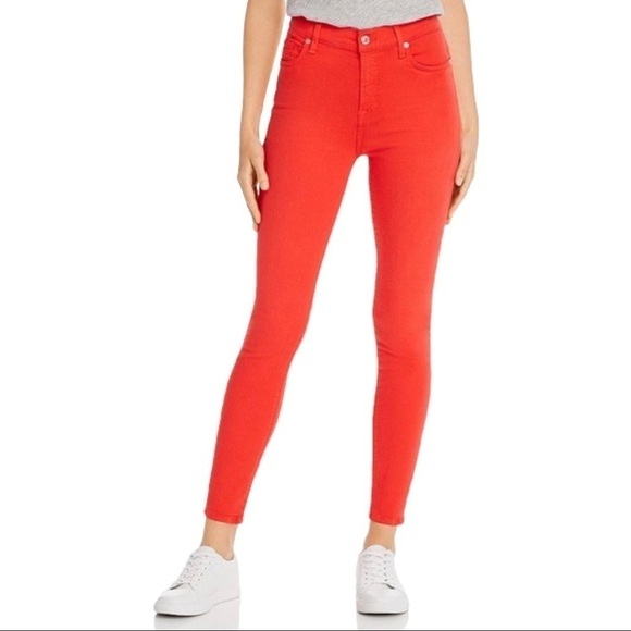 Blank NYC Bright Red Classic Low Rise Spray On Skinny Jeans Size 25 - Picture 2 of 13